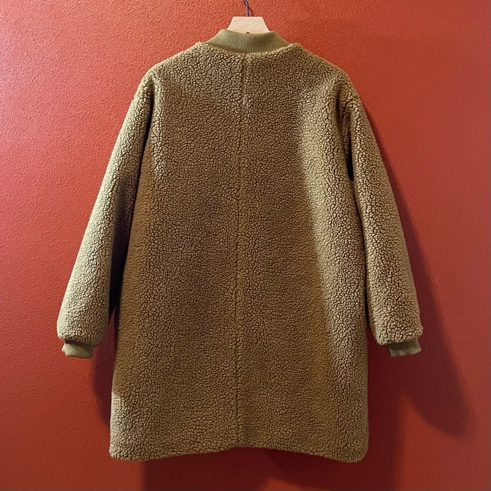 THE‎ GREAT x Eddie Bauer Women’s Color Block Plush Faux Sherpa Zip Up Long Coat - Picture 7 of 7